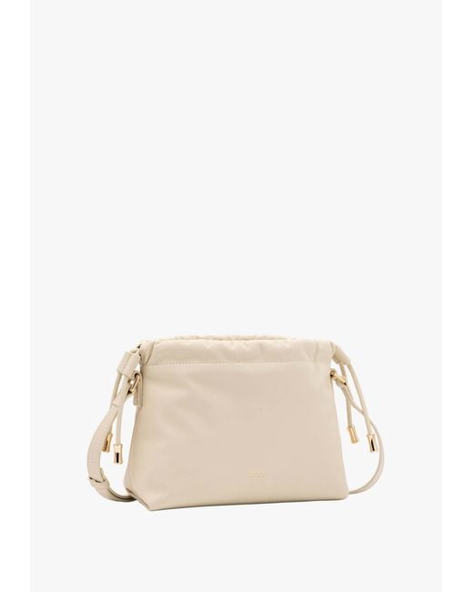 A.P.C. Natural Ninon Logo Embossed Mini Shoulder Bag