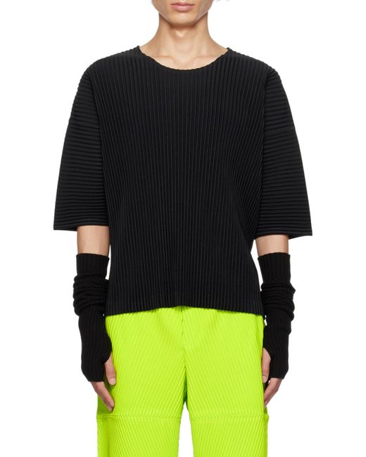 Homme Plissé Issey Miyake Blue Homme Plissé Issey Miyake Mc May Crewneck Pleated T-Shirt for men