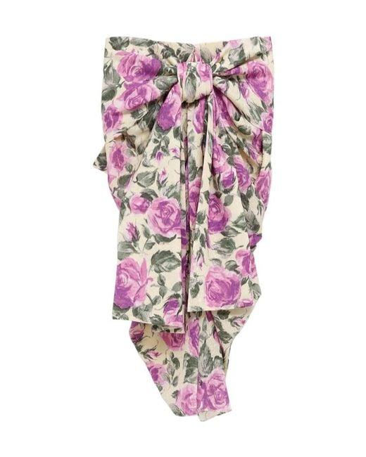 Chloé Pink Chloé Floral-Print Midi Skirt