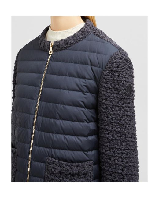 Moncler Blue Padded Cotton Zip-Up Cardigan