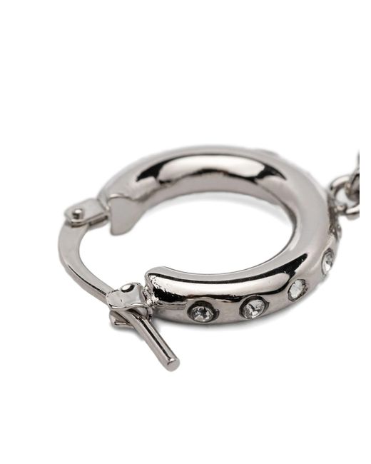 Marni White Crystal-Embellished Hoop Earrings