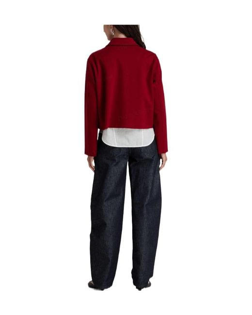 Max Mara Red Brick Jacket Wool, Polyamide, Lyocell, Elastane