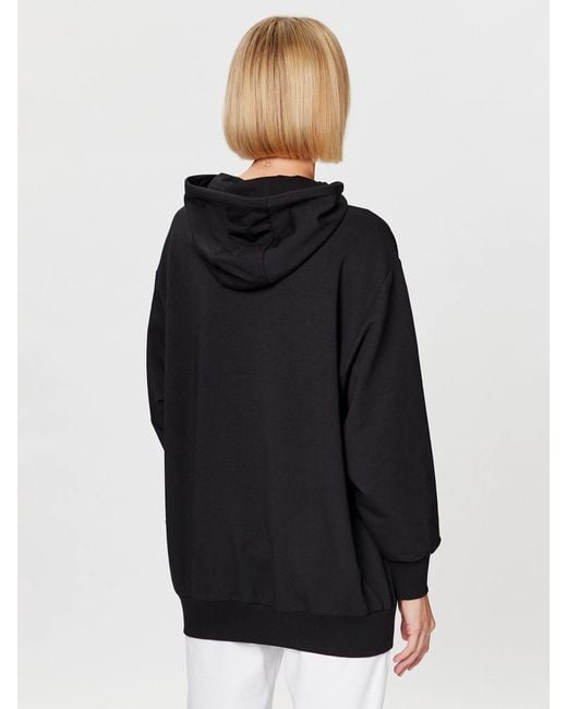 EA7 Black Logo-Print Long-Sleeve Hoodie