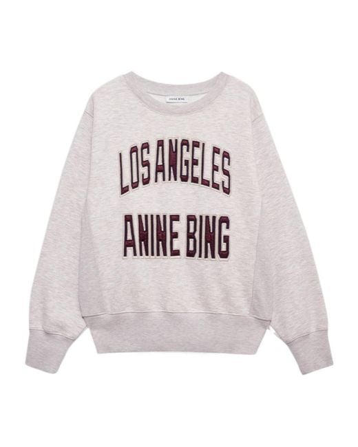 Anine Bing White Harry Logo Sweatshirt
