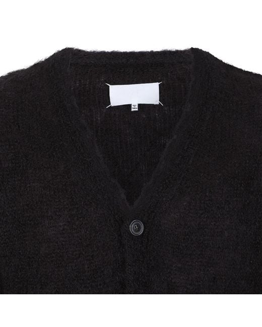 Maison Margiela Black Button-Up Knit Cardigan for men