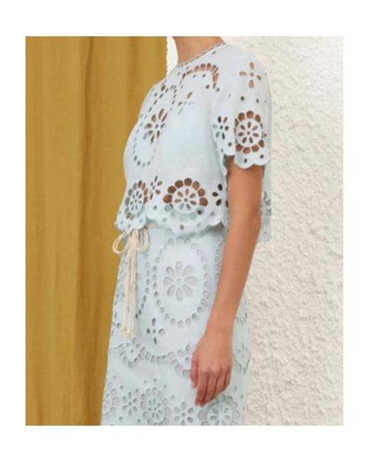 Zimmermann Blue Awaken Embroidered Bodice