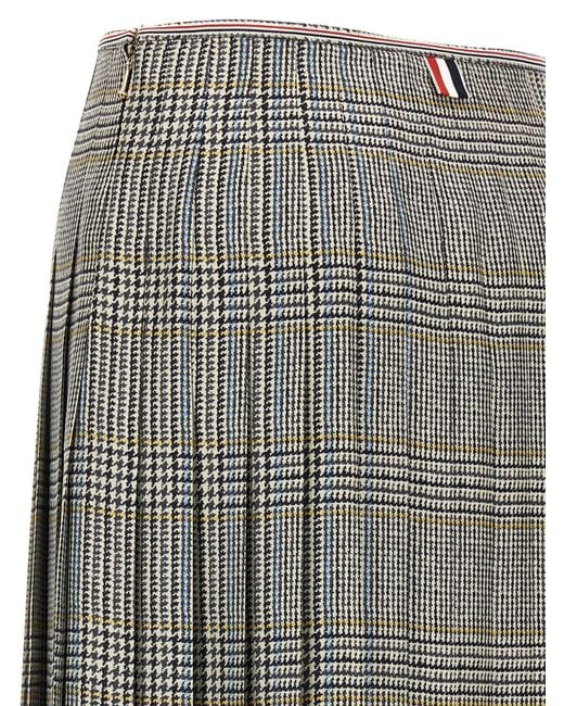 Thom Browne Gray Pleated Skirt