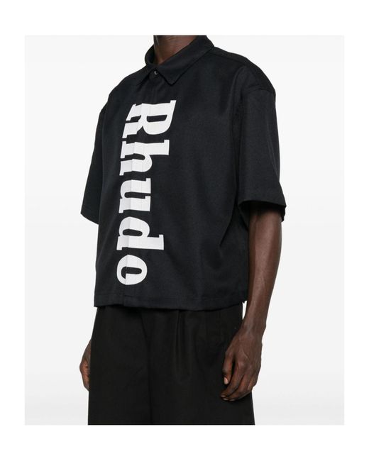 Rhude Black Cropped Shirt for men