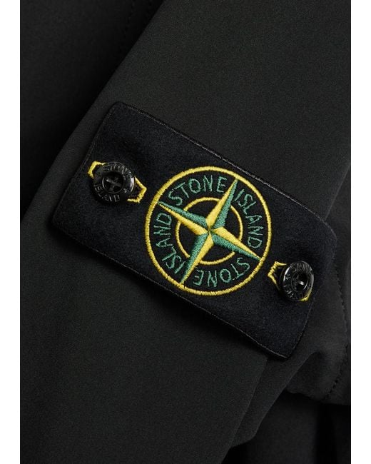 Stone Island Gray Water-Resistant Hooded Soft Shell Jacket for men