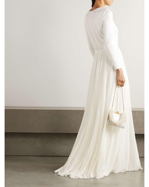 Ralph Lauren White Crepe Maxi Dress
