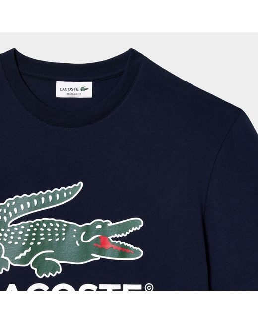 Lacoste Blue Cotton Shortsleeve Tshirt for men