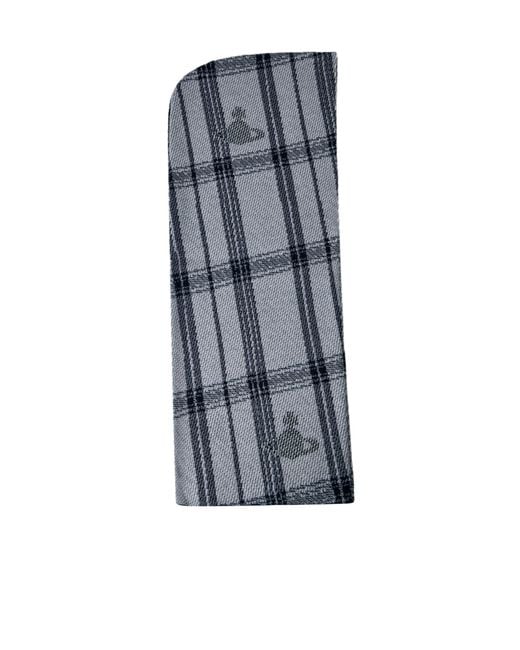 Vivienne Westwood Blue Tartan Mesh Scarf for men