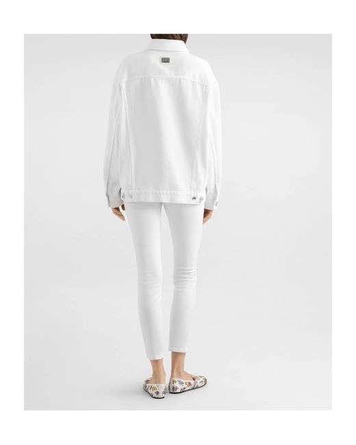 Dolce & Gabbana White Loose Fit Denim Jacket