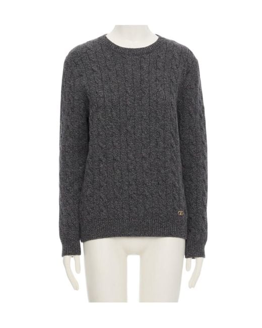 Valentino Gray Crewneck Long-Sleeved Jumper