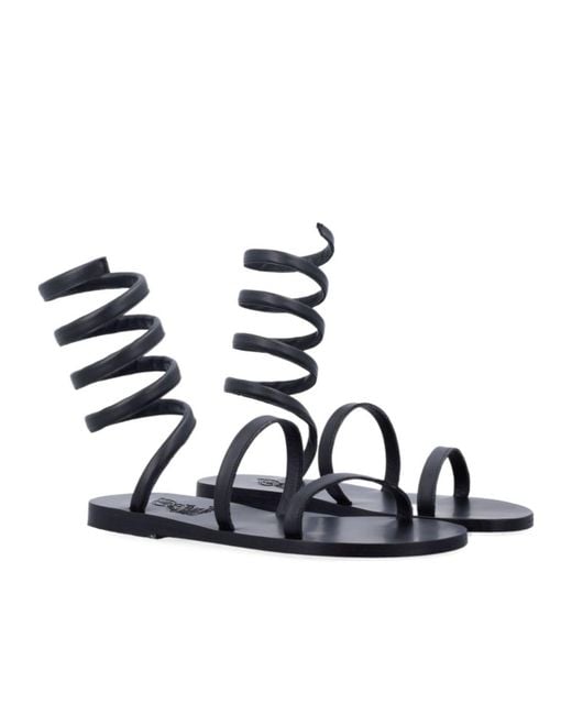 Ancient Greek Sandals Blue Ofis Gladiator Flat Sandals