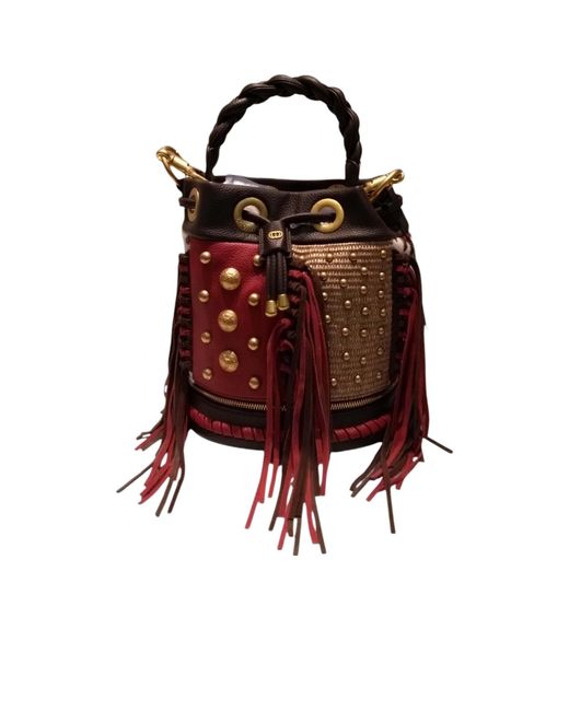 La Carrie Red Drawstring Handbag