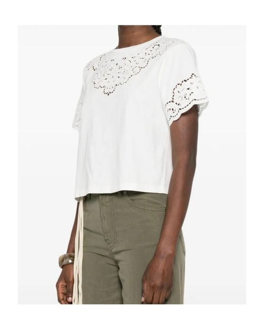 Twinset White Broderie Anglaise Knitted Top