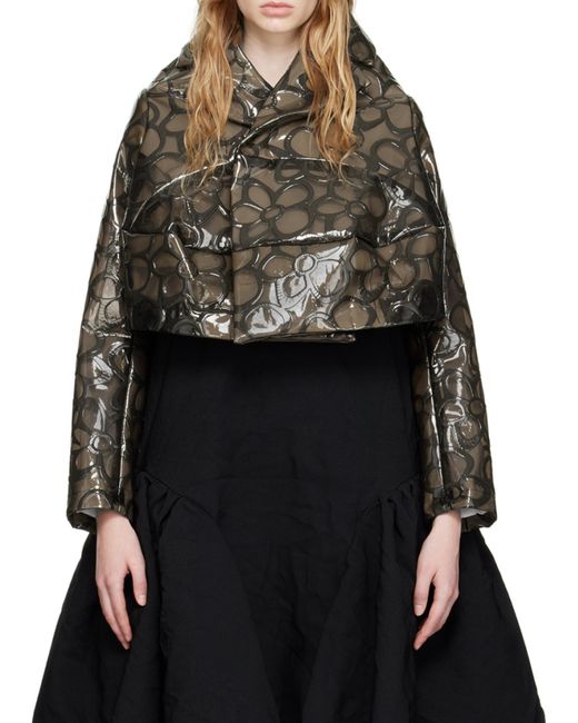 Comme des Garçons Brown Floral Pvc Cropped Jacket