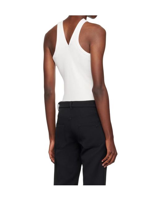 Courreges White Courrèges Logo-Embroidered V-Neck Top for men
