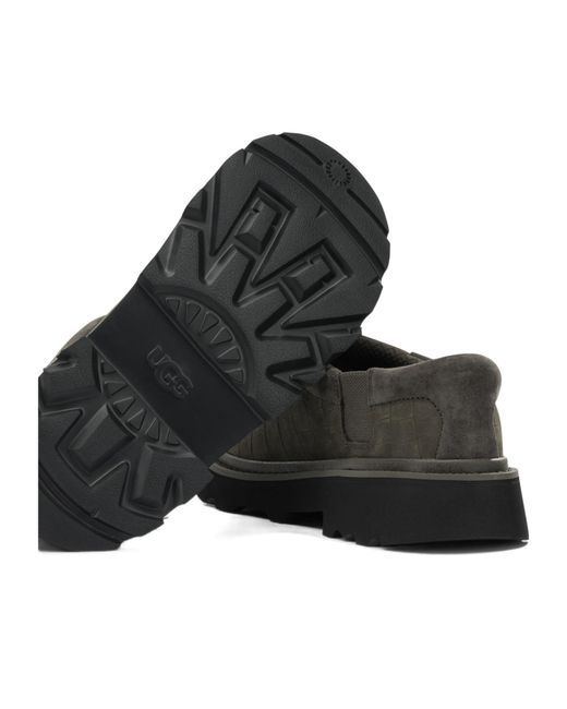Ugg Gray Tasman Lug Embossed Loafers for men
