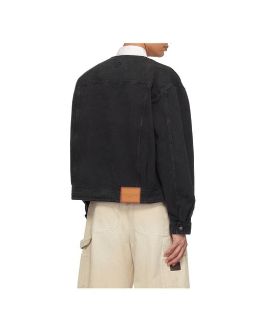 Wooyoungmi Black Collarless Dyed Casual Jacket for men