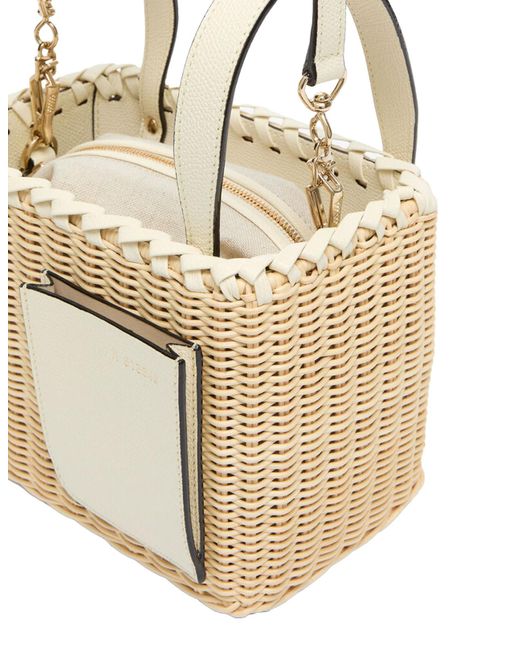 Valextra Natural Soft Wicker Bucket Micro Bag