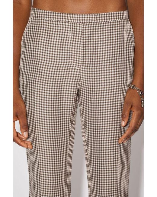 Acne Gray Low-Waisted Check Trousers