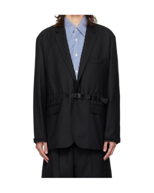 Comme des Garçons Black Adjustable Waist Strap Jacket for men