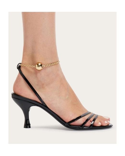 Ferragamo White Ferragamo Cable-Link Chain Open-Toe Sandals