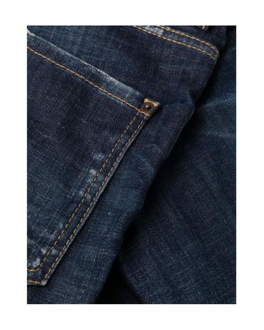DSquared² Blue Dark Clean Wash Skater Jeans for men