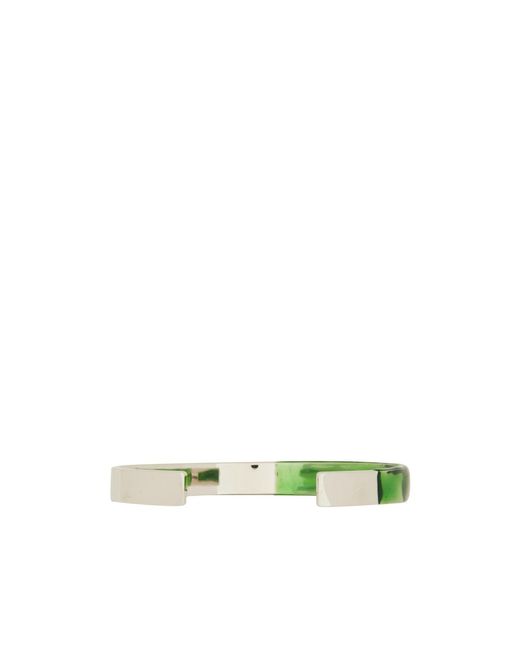MM6 by Maison Margiela Green Numeric Engraved Cuff Bracelet