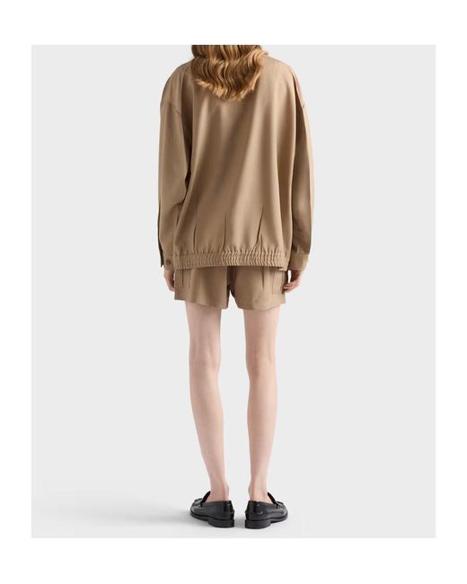 Prada Natural Wool-Mohair Tailored Jacket