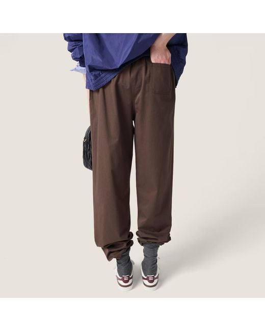 Miu Miu Brown Elasticated-Waistband Pants