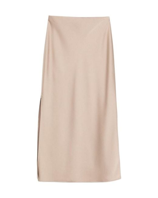 D.exterior Natural Slit Midi Skirt