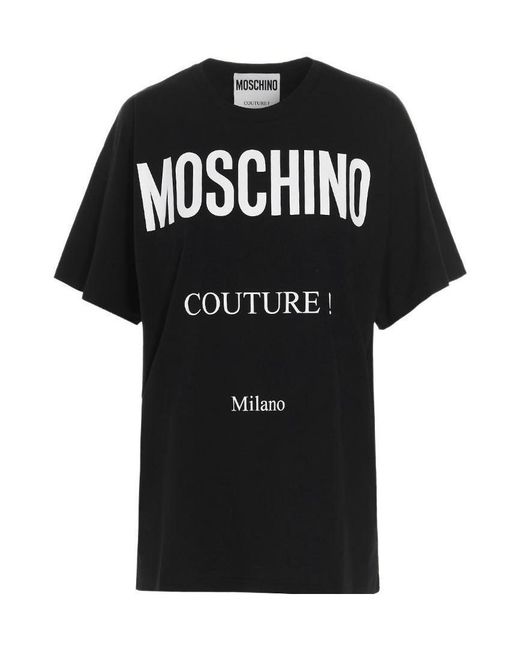 Moschino Black Round-Necked Logo T-Shirt