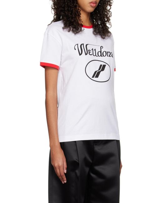 we11done White Logo-Print Crew-Neck T-Shirt for men