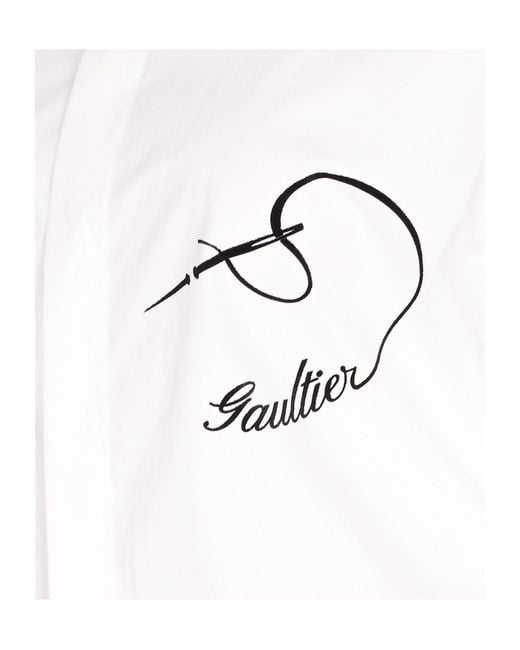 Jean Paul Gaultier White Long Sleeve Printed Shirt