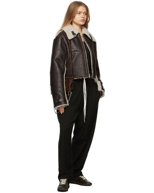 Maison Margiela Black Reversible Aviator Shearling Jacket