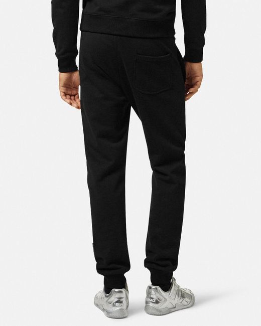 Versace Black Logo-Printed Sweatpants for men