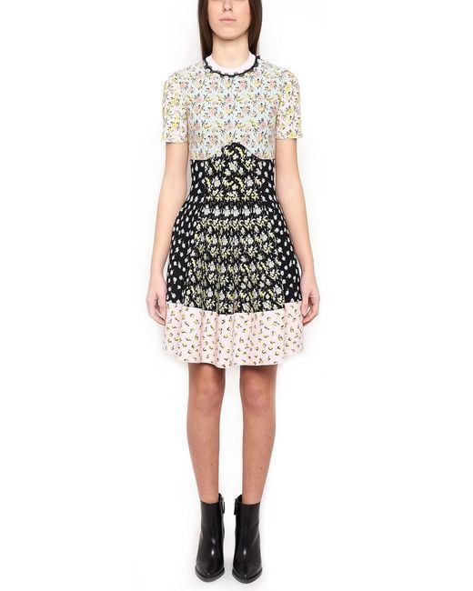 McQueen Multicolor Floral Printed Knitted Dress
