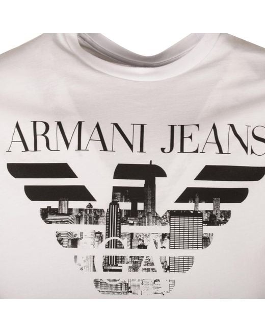 Armani Jeans White Logo Details T-Shirt for men
