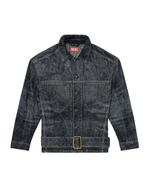 DIESEL Gray D-Valero-S Denim Jacket for men