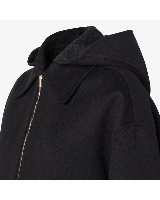 Fendi Black Hooded Zip-Up Jacket