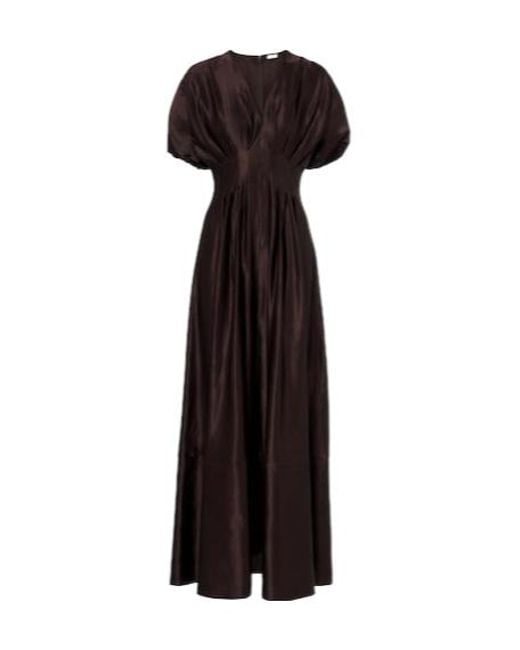 Joseph Black Nova Pleated Linen And Silk Maxi Dress