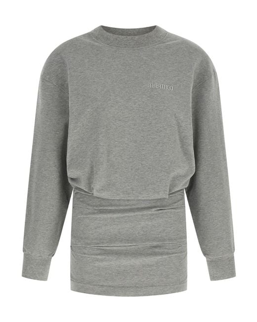 The Attico Gray Long Sleeve Dress