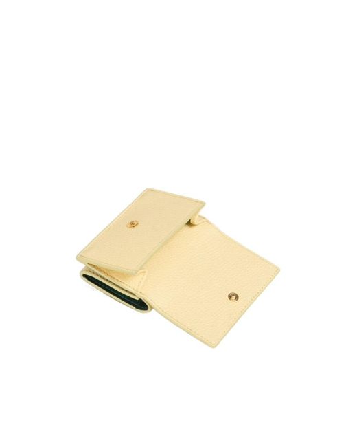 Marni Natural Light Leather Trifold Venice Wallet With Marbled Interior