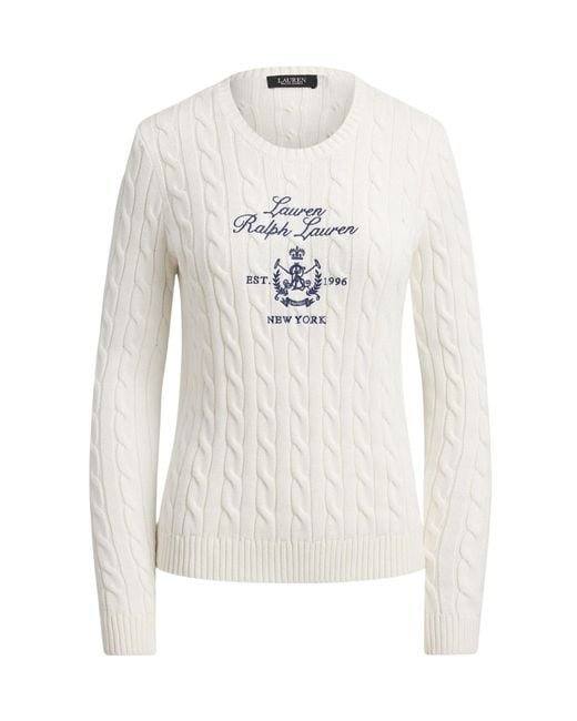 Polo Ralph Lauren White Cable-Knit Sweater