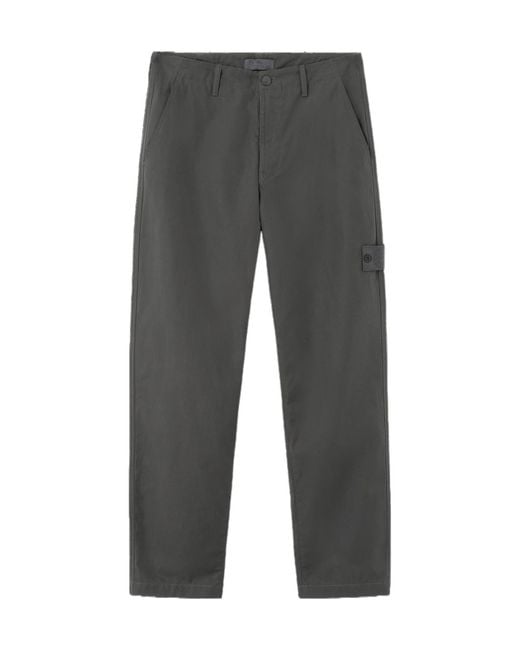 Stone Island Gray Regular-Fit Chino Trousers With Natural Weather Protection for men