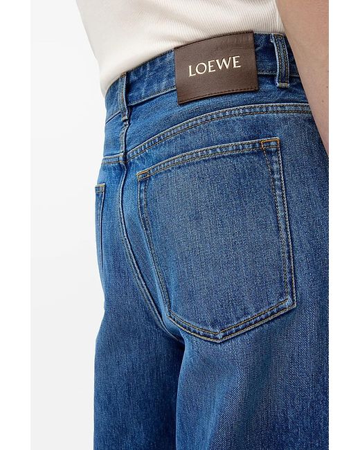 Loewe Blue Logo Embossed Straight-Leg Jeans for men