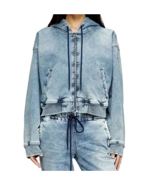 DIESEL Blue De-Giri-Crop Jogg Zipped Hoodie